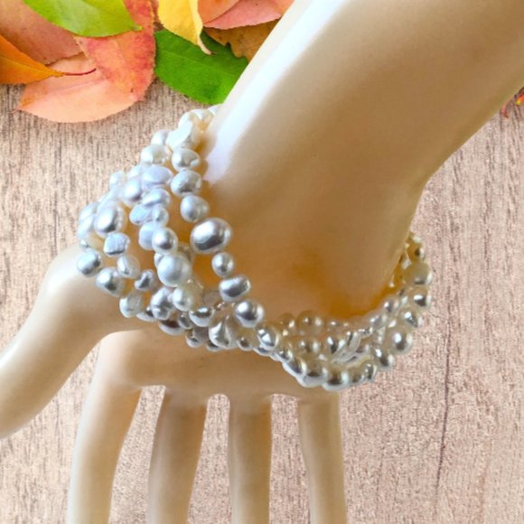 Silpada Goddess Bracelet Freshwater Pearl Sterling Silver Stretch Lot of 5 - Picture 9 of 11